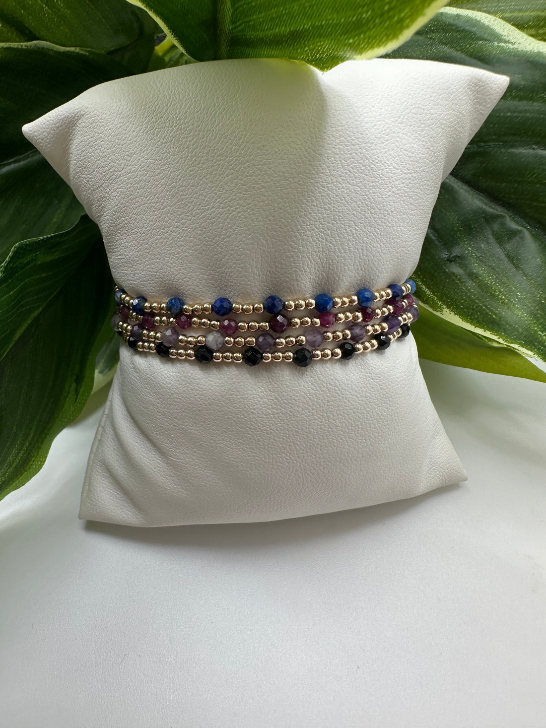Enewton Gemstone Gold Sincerity Pattern 3mm Bead Bracelet- Lapis JEWELRY ENEWTON 