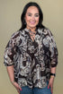 Lined Abstract Print Top with Smocking JR TOP DRESSY UMGEE 