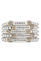 Meridian Courageous Two Tone Stretch Bracelet BJEWELRY Brighton Collectables 