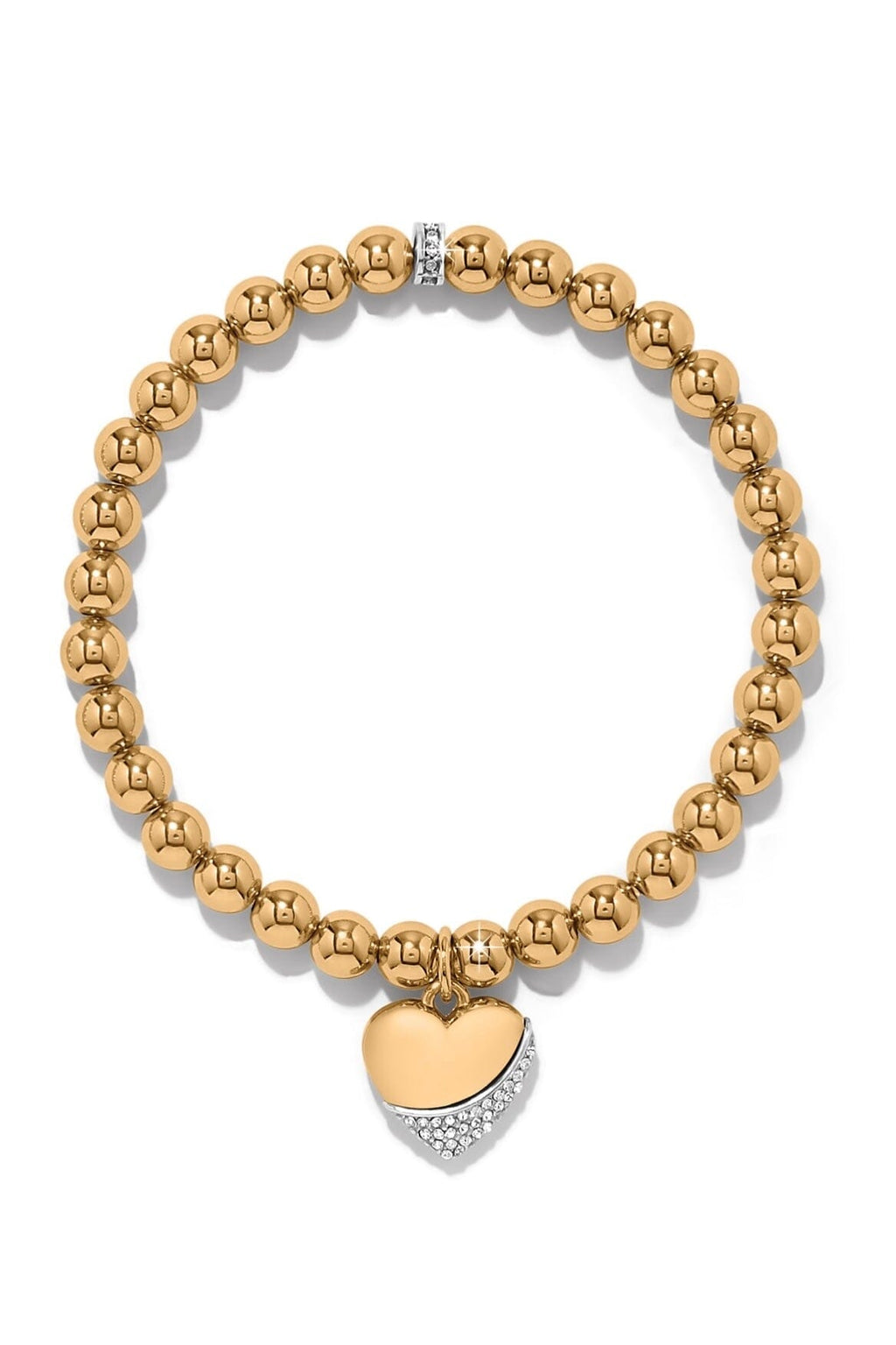 Meridian Petite Wave Heart Gold Stretch Bracelet BJEWELRY Brighton Collectables 