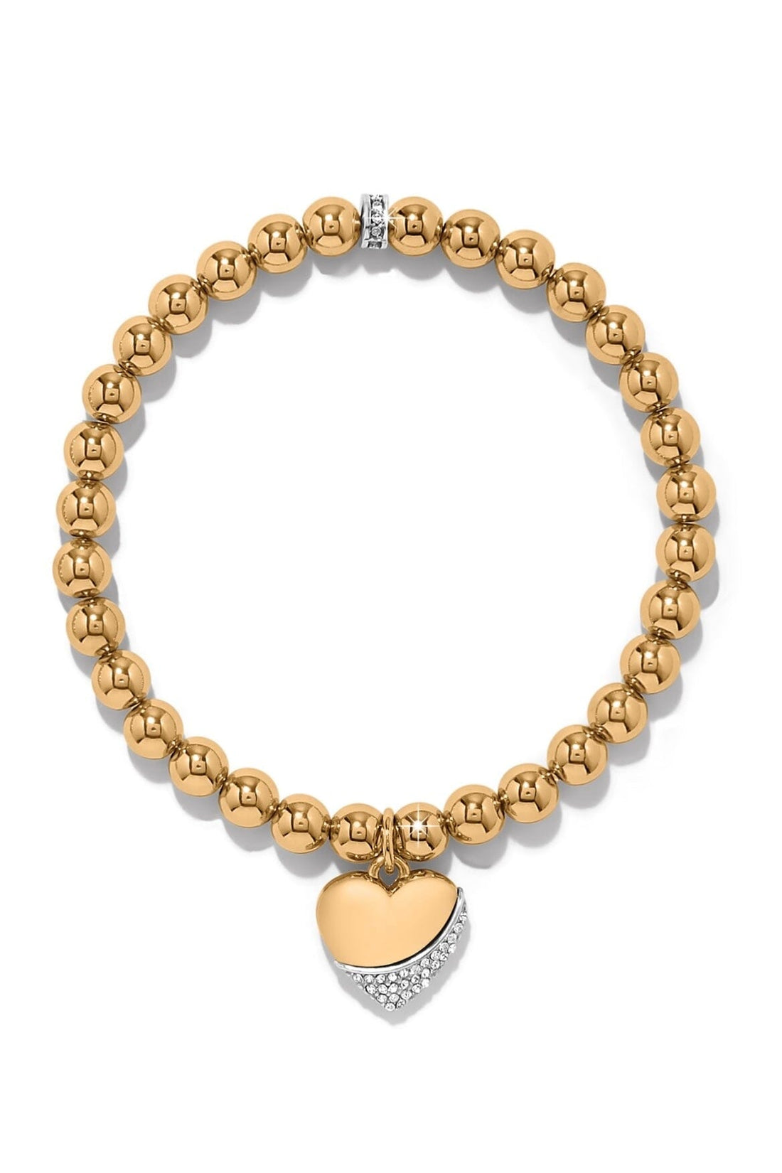 Meridian Petite Wave Heart Gold Stretch Bracelet BJEWELRY Brighton Collectables 