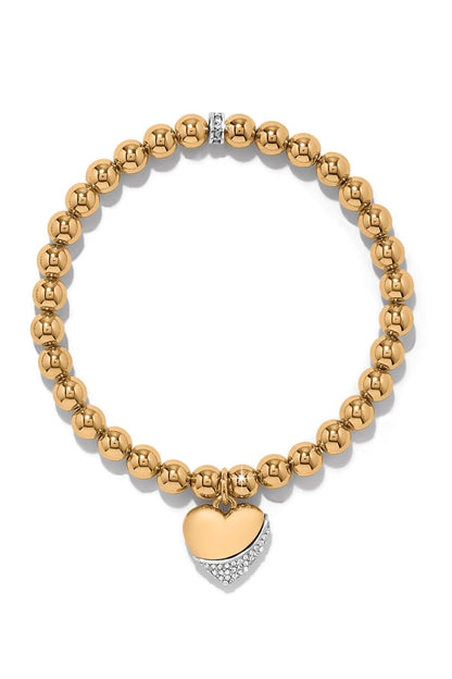 Meridian Petite Wave Heart Gold Stretch Bracelet BJEWELRY Brighton Collectables 