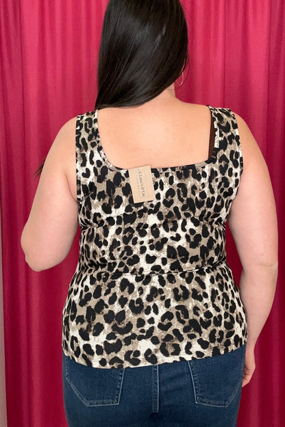 Square Neck Rib Knit Tank Top JRTOP CASUAL TOP SOUTHERN GRACE 