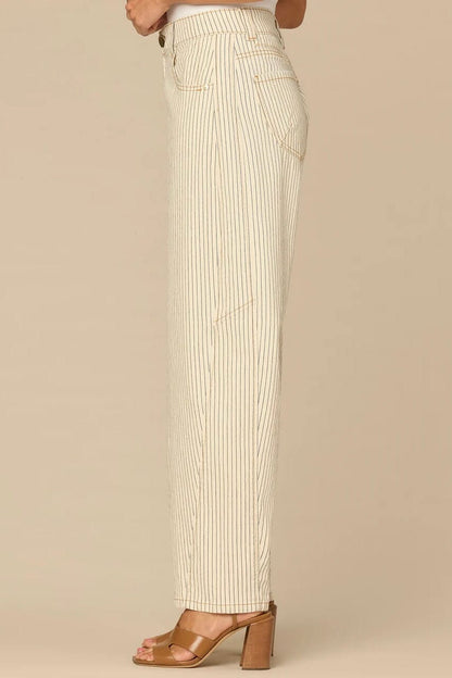 Ab Solution High Rise Barrel Leg w/Side Panels &amp; Snap Hem BOTTOMS DEMOCRACY 