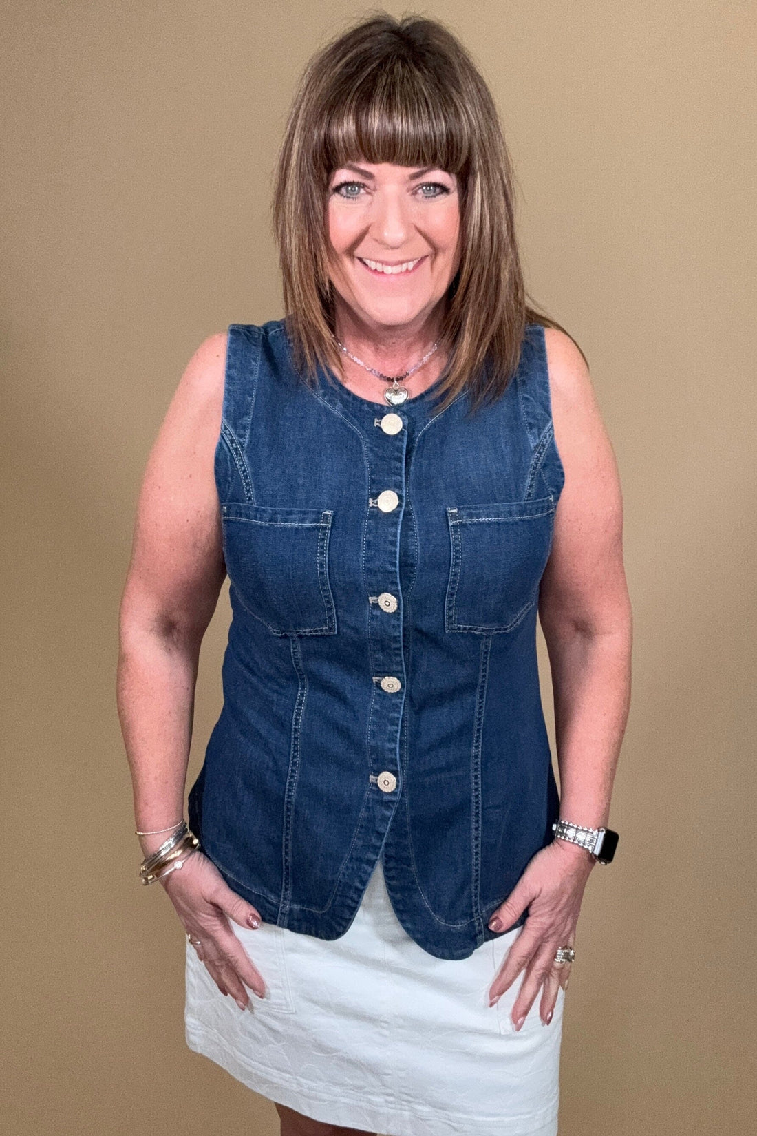 Crew Neck Button Down Vest OUTFIT COMPLETER LIVERPOOL 