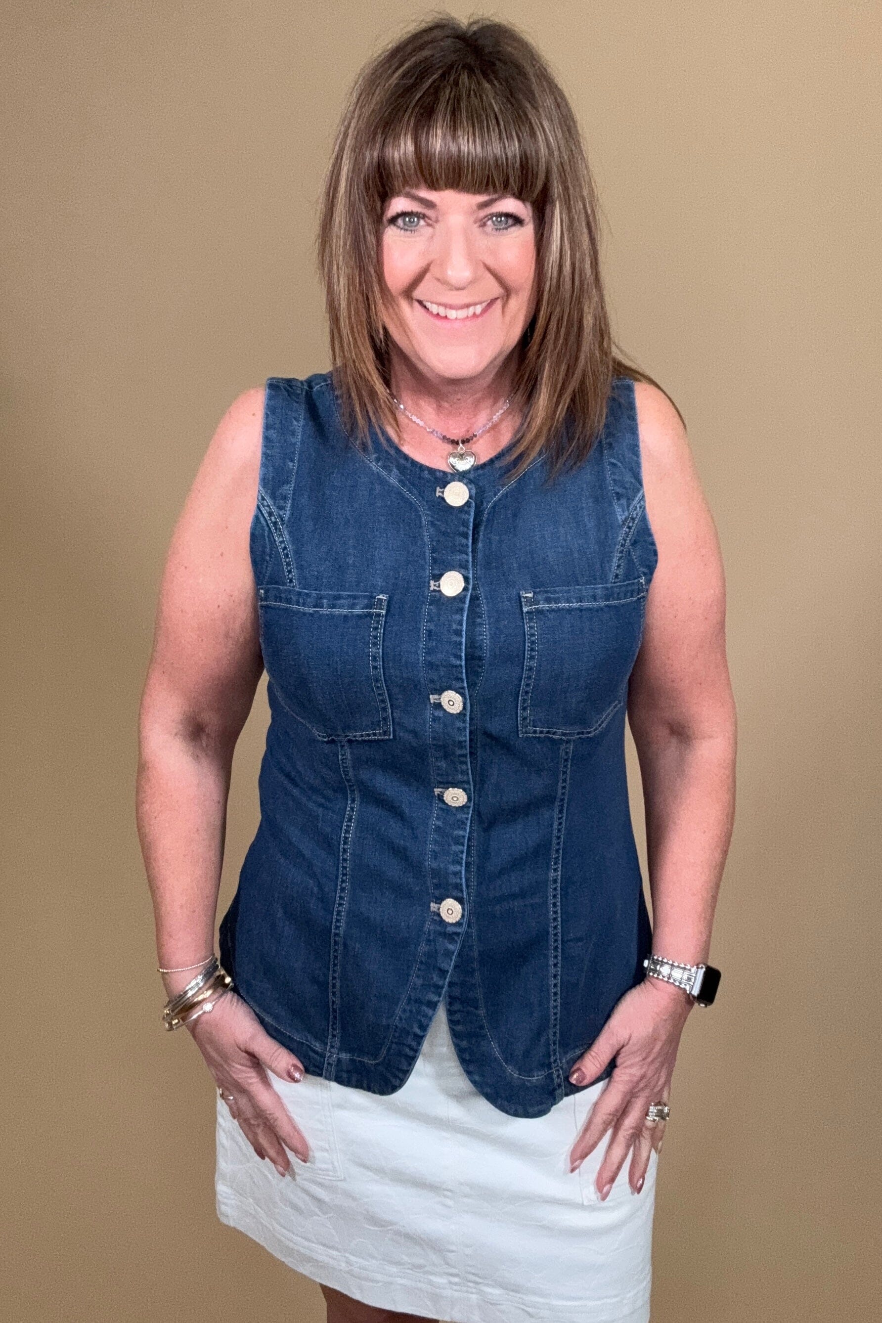 Crew Neck Button Down Vest OUTFIT COMPLETER LIVERPOOL 