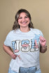 Short Boxy Sweatshirt w/USA Patch MISSY BASIC KNIT SIMPLY SOUTHERN 