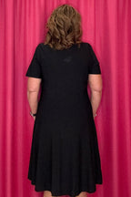 Short Sleeve Scoop Neck Dress DRESS CREATION 