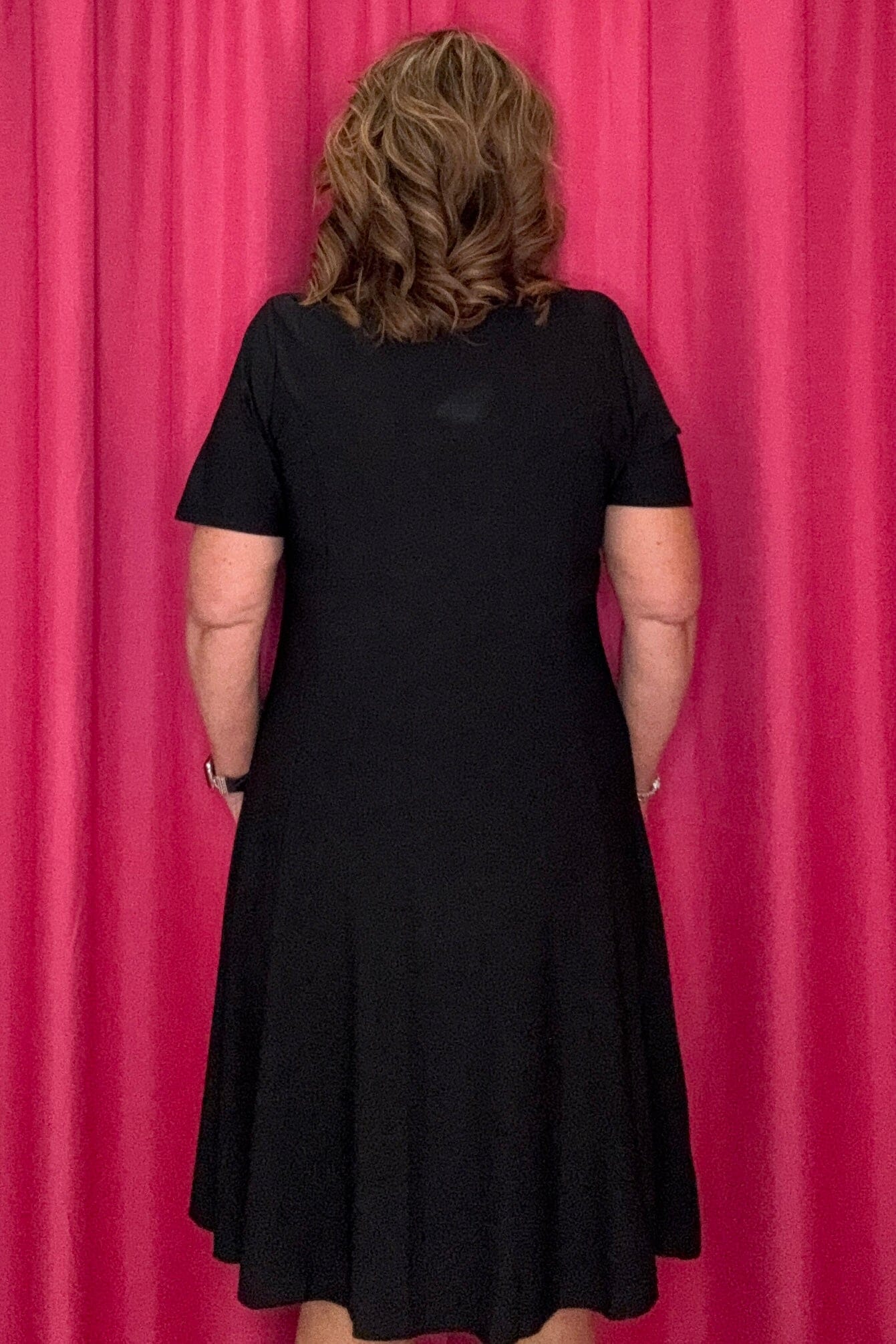 Short Sleeve Scoop Neck Dress DRESS CREATION 