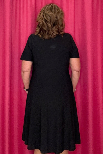 Short Sleeve Scoop Neck Dress DRESS CREATION 