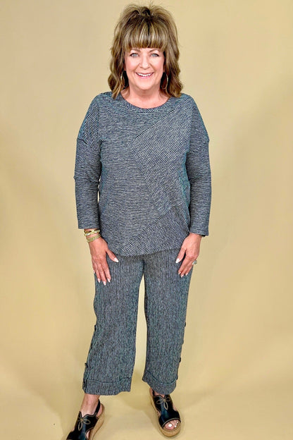 Pasadena Knit Stripe Pacific Seamed Top MISSY TOP SPECIAL HABITAT 