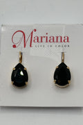 Pear Leverback Earrings in "Jet" - Yellow Gold BETTERBRANDJEWELRY MICHALSMARIANA 