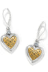 Mosaic Heart Two Tone Leverback Earrings BJEWELRY Brighton Collectables 