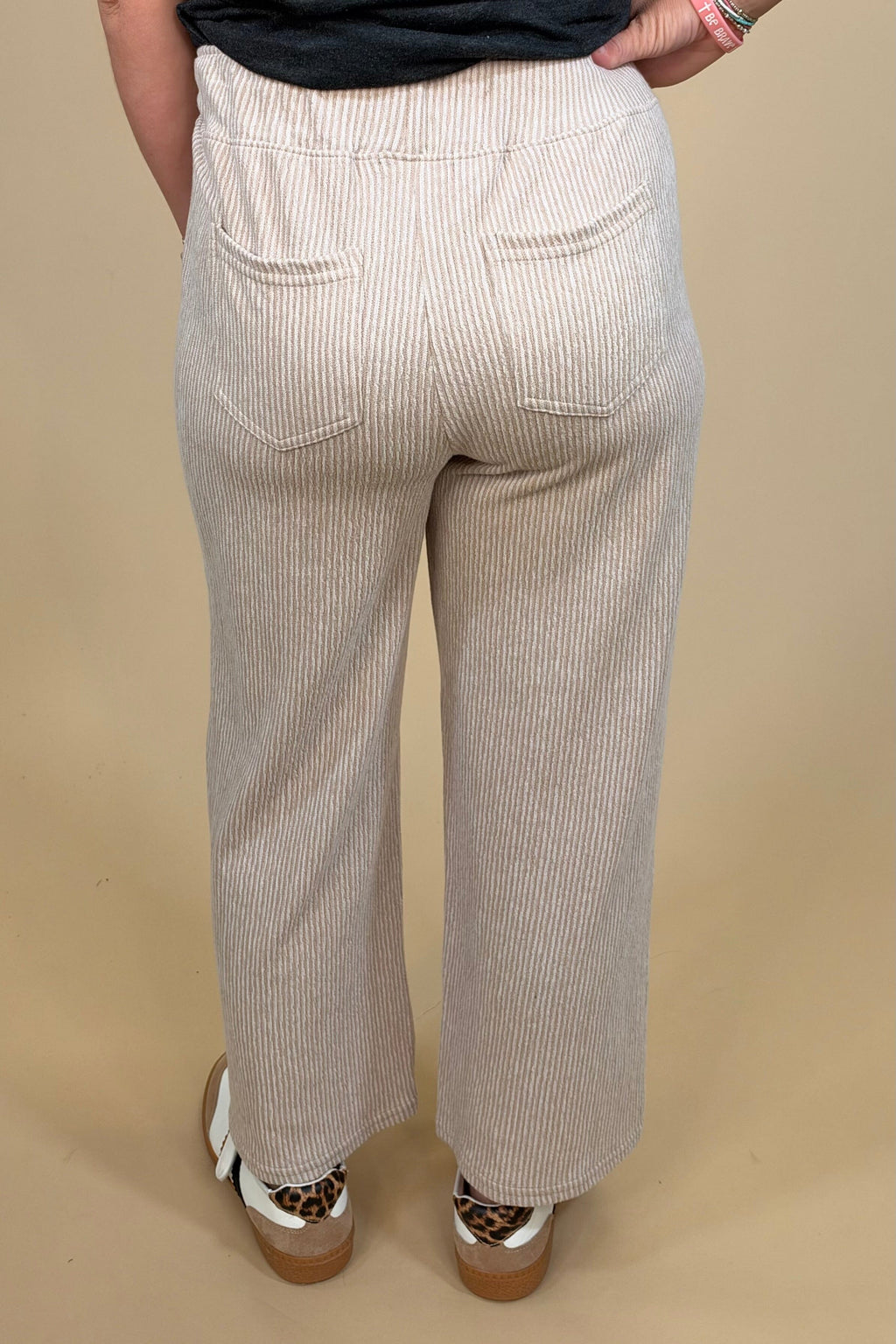 Pasadena Knit Stripe Pant - Oatmeal BOTTOMS HABITAT 