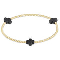 Enewton Signature Cross Gold Pattern 2mm Bead Bracelet- Charcoal JEWELRY ENEWTON 