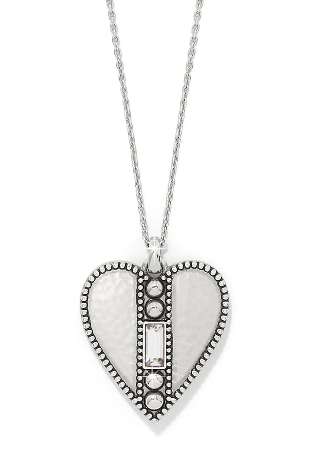 Pretty Tough Clear Gem Heart Necklace BJEWELRY Brighton Collectables 