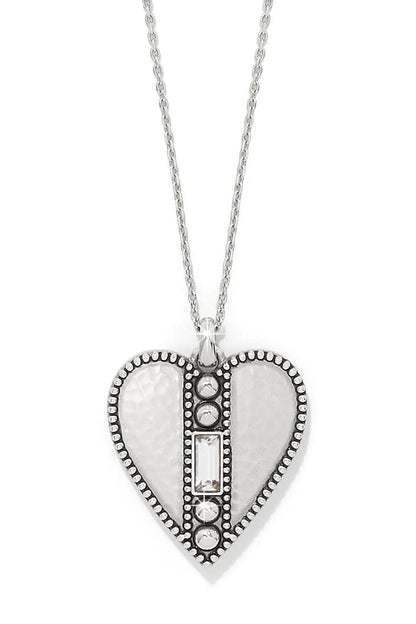 Pretty Tough Clear Gem Heart Necklace BJEWELRY Brighton Collectables 