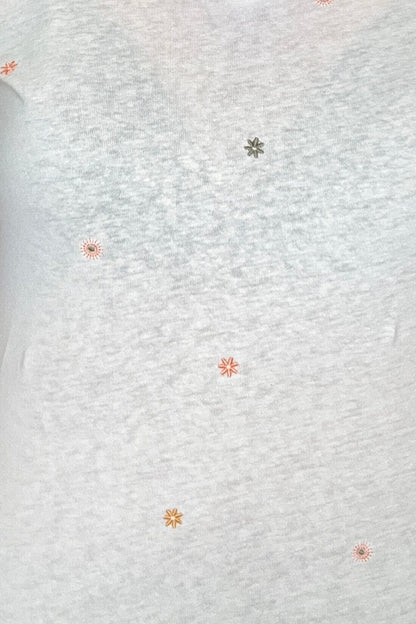 Short Sleeve Dainty Flower V-Neck T-Shirt MISSY TOP SPECIAL Charlie B 