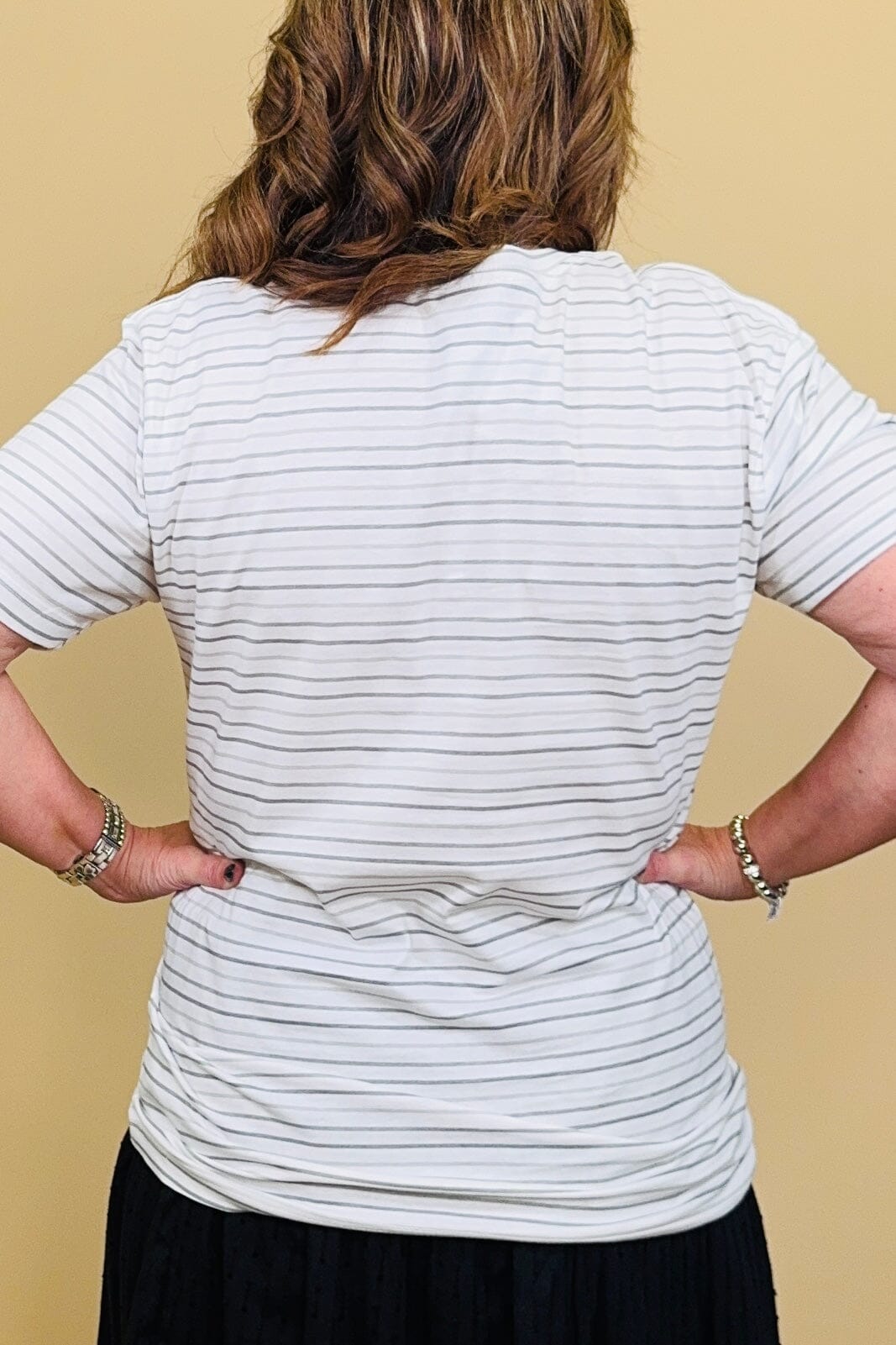 Striped T-Shirt w/One More Chapter MISSY BASIC KNIT ENVEE MEE 