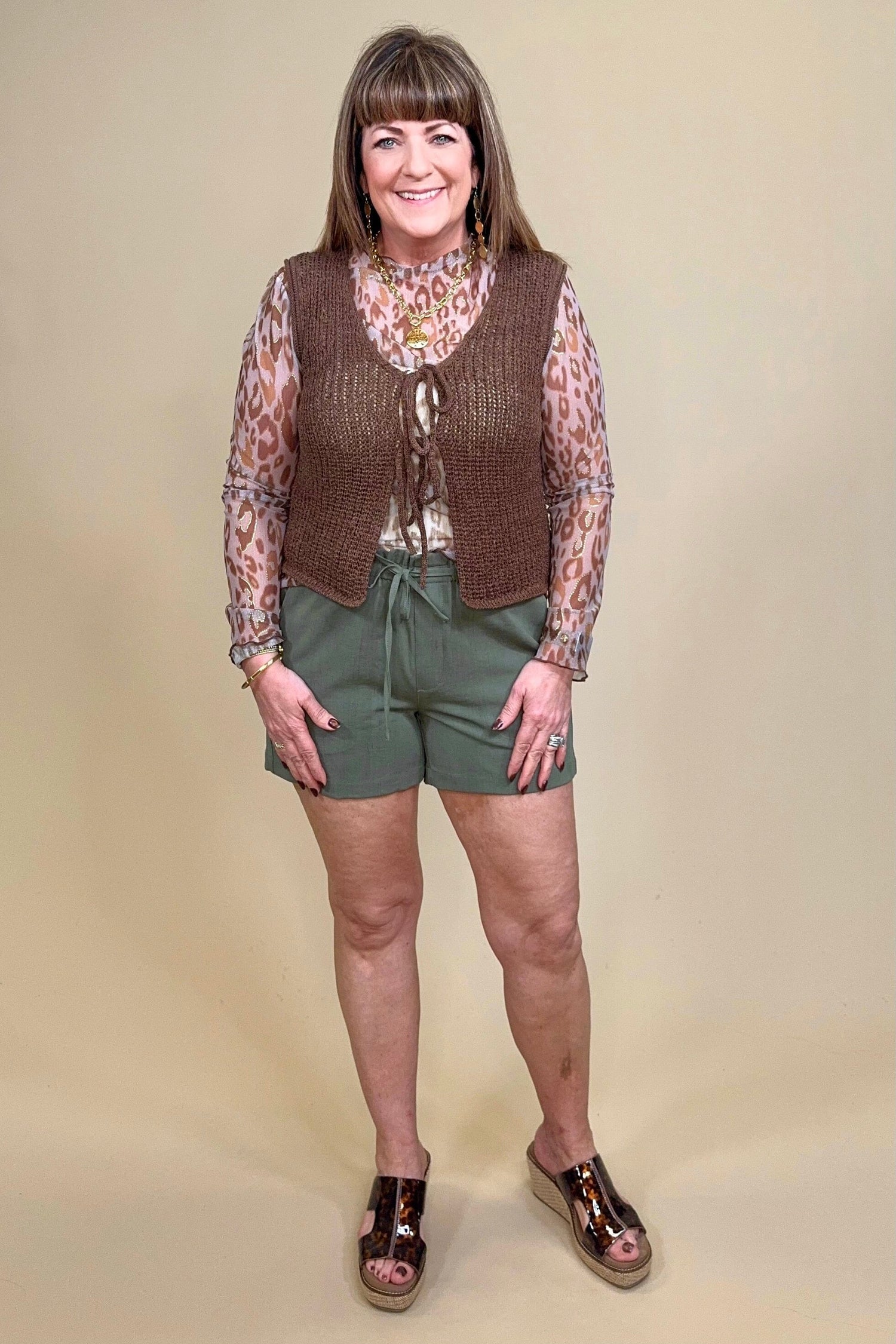 Pull On Tie Waist Short 4" Inseam BOTTOMS LIVERPOOL 