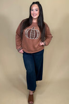 Pumpkin Patchwork Top JRTOP CASUAL TOP:~~Unassigned~~ SHE&SKY 