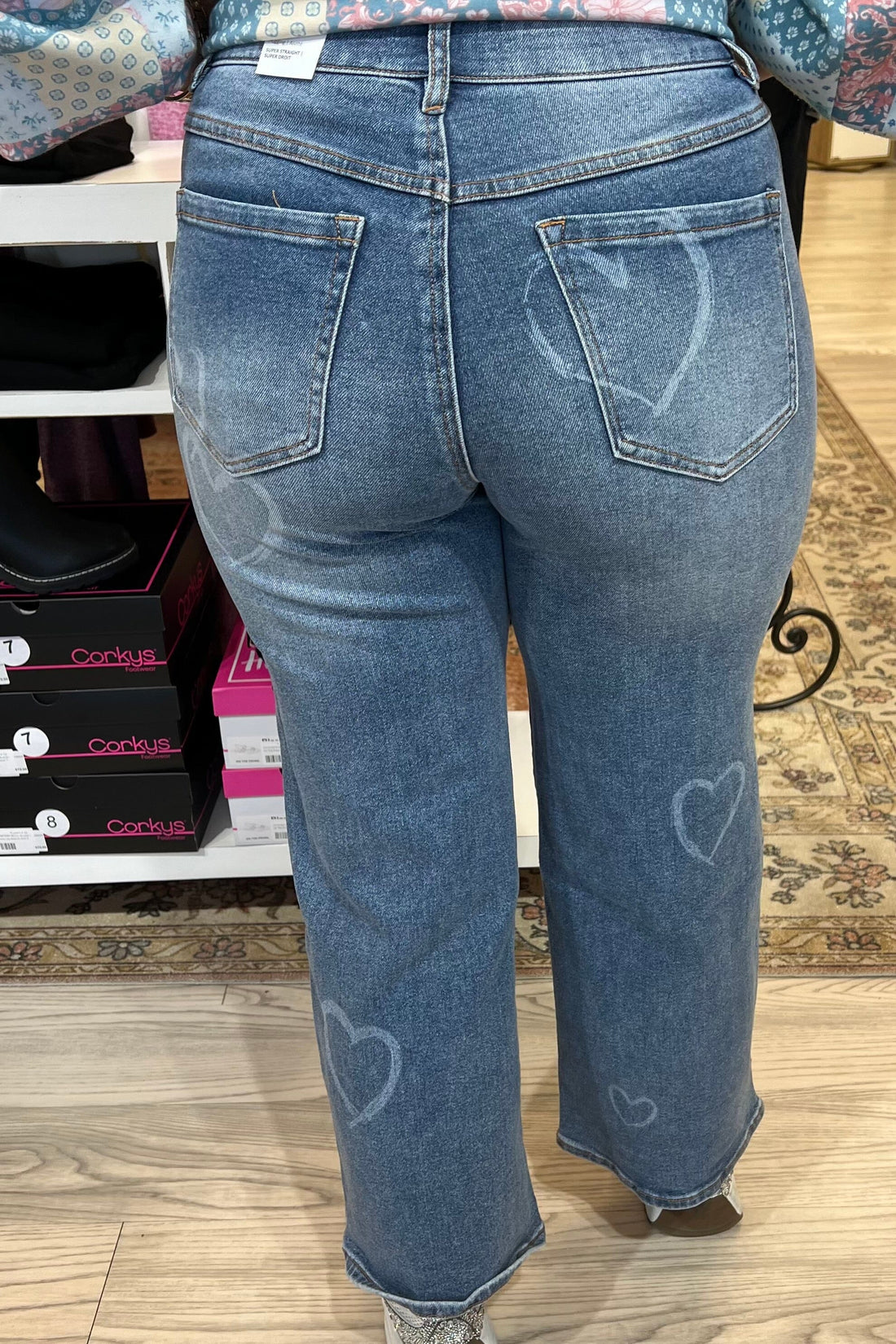 Sophia Curvy Printed Super Straight Ankle Jeans BOTTOMS TRIBAL 