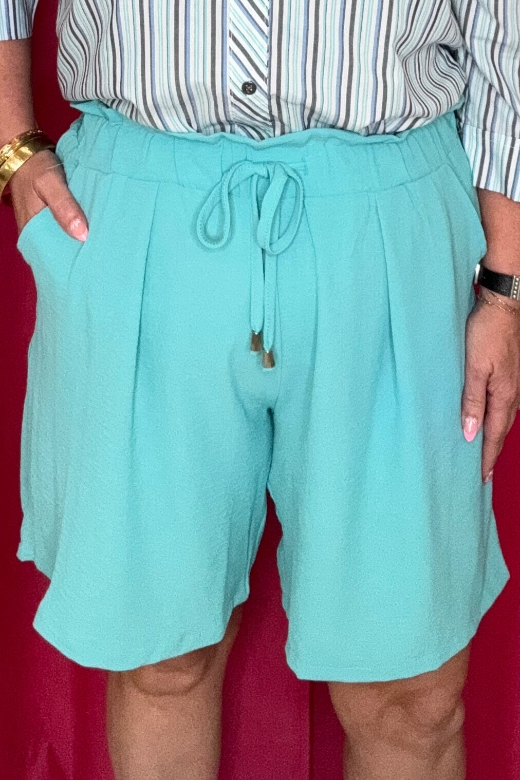 Flowy Short with Drawstring Waist BOTTOMS CREATION 