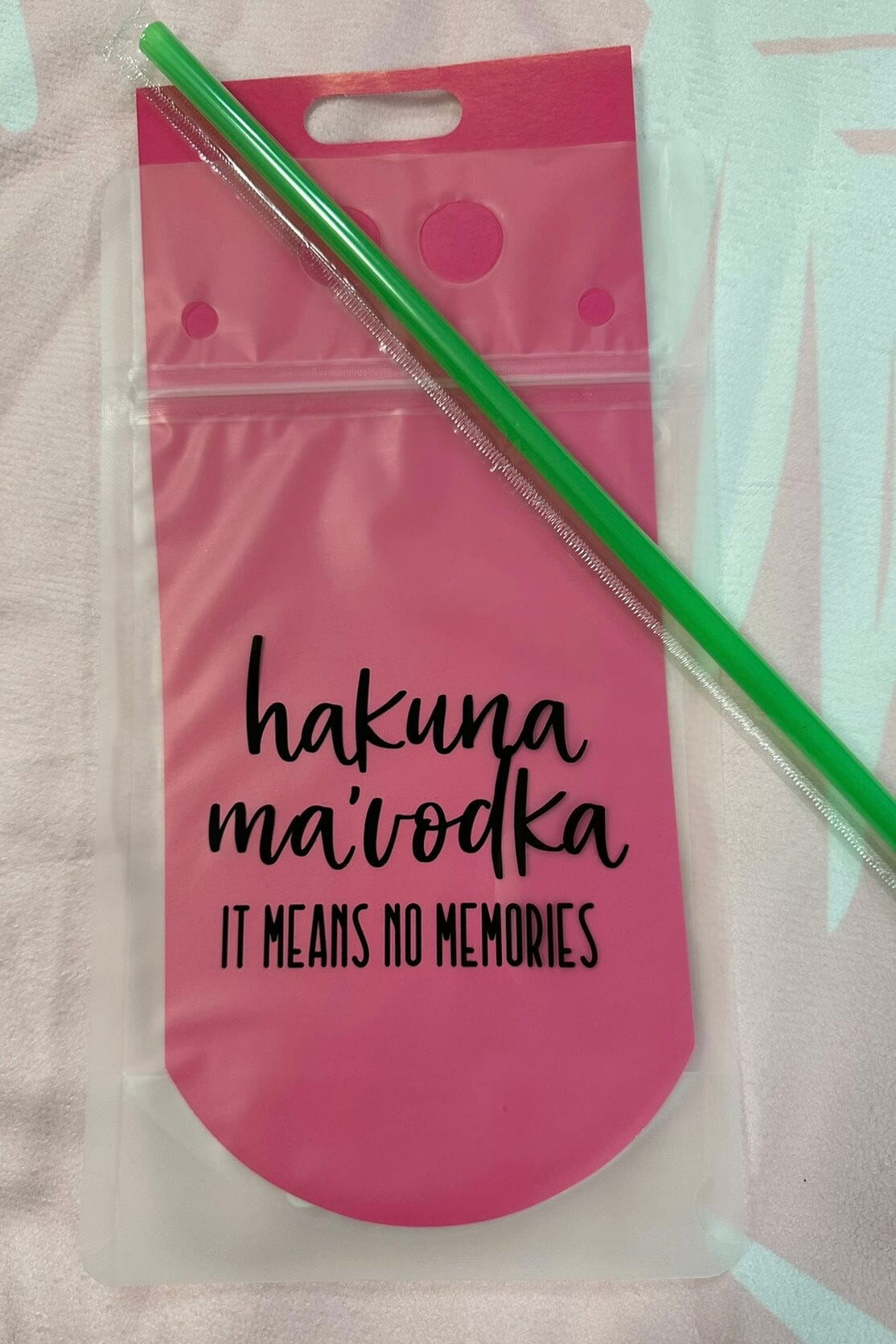 Drink Pouch With Straw GIFT/OTHER Drink Pouch Party HAKUNA 