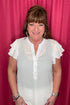 Short Ruffle Sleeve Top MISSY TOP SPECIAL ZAC & RACHEL WHITE S 