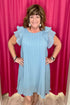 Ruffle Sleeve Pleated Dress DRESS VERYJ 