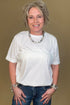 Short Rolled Sleeve Tee w/Colored Rhinestones JRTOP CASUAL TOP DAVI&DANI 