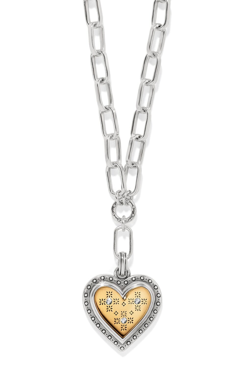 Mosaic Heart Two Tone Necklace BJEWELRY Brighton Collectables 