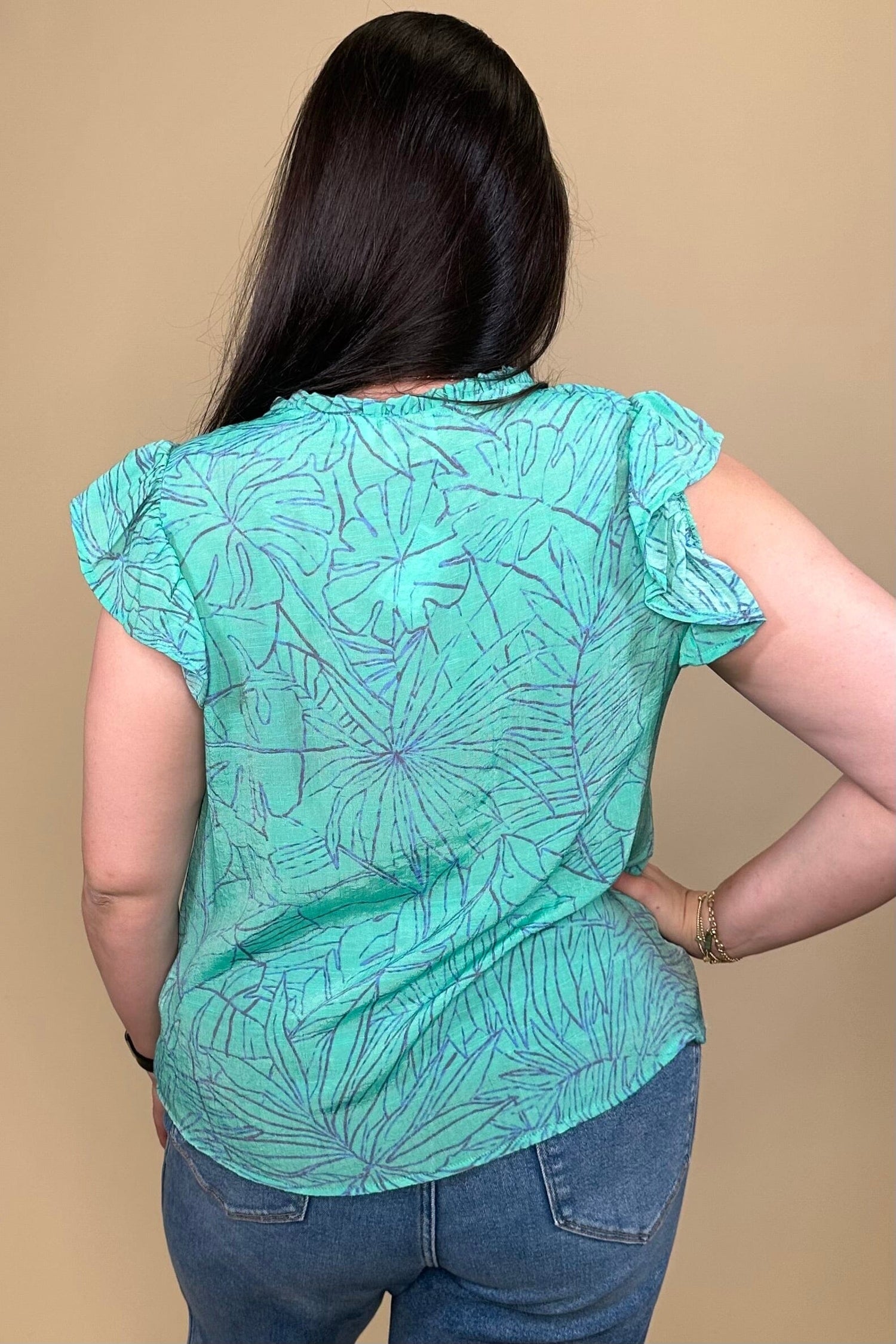 Flutter Sleeve w/Neck Tie MISSY TOP SPECIAL ZAC &amp; RACHEL 