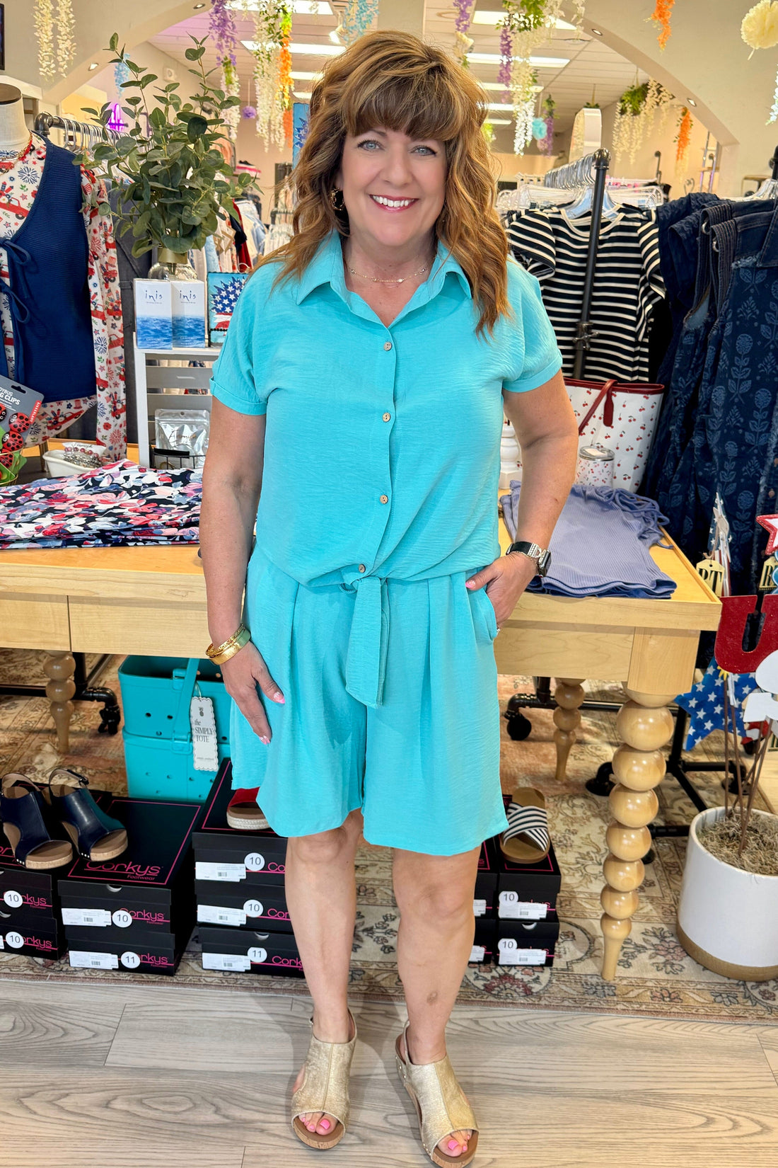 Flowy Short with Drawstring Waist BOTTOMS CREATION 