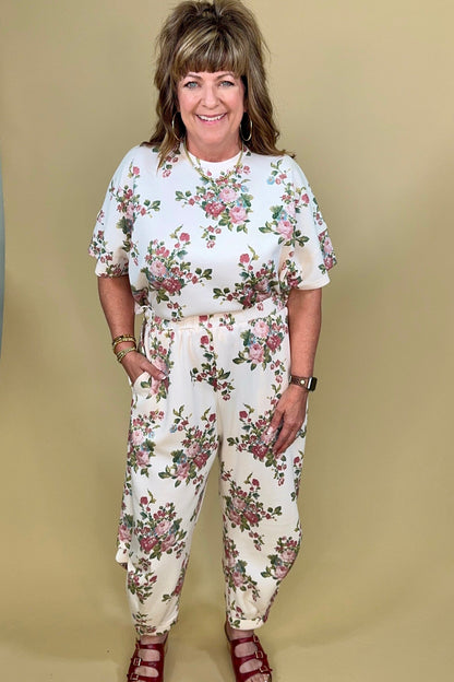 Floral Bouquet Soft Scuba Matching Set JRTOP CASUAL TOP DAVI&amp;DANI 