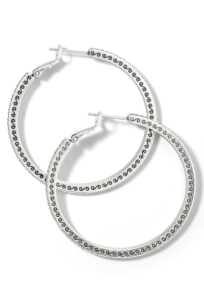 Meridian Silver Thin Large Hoop Earrings BJEWELRY Brighton Collectables 