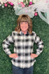 Long Sleeve Flannel Button Down MISSY TOP SPECIAL KEREN HART 