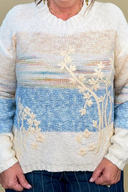 L/S Crew Nk Sweater W/ Embroidery SWEATER TRIBAL 