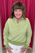 Henley Striped Sweatshirt w/Snaps JRTOP CASUAL TOP UMGEE GRN S 