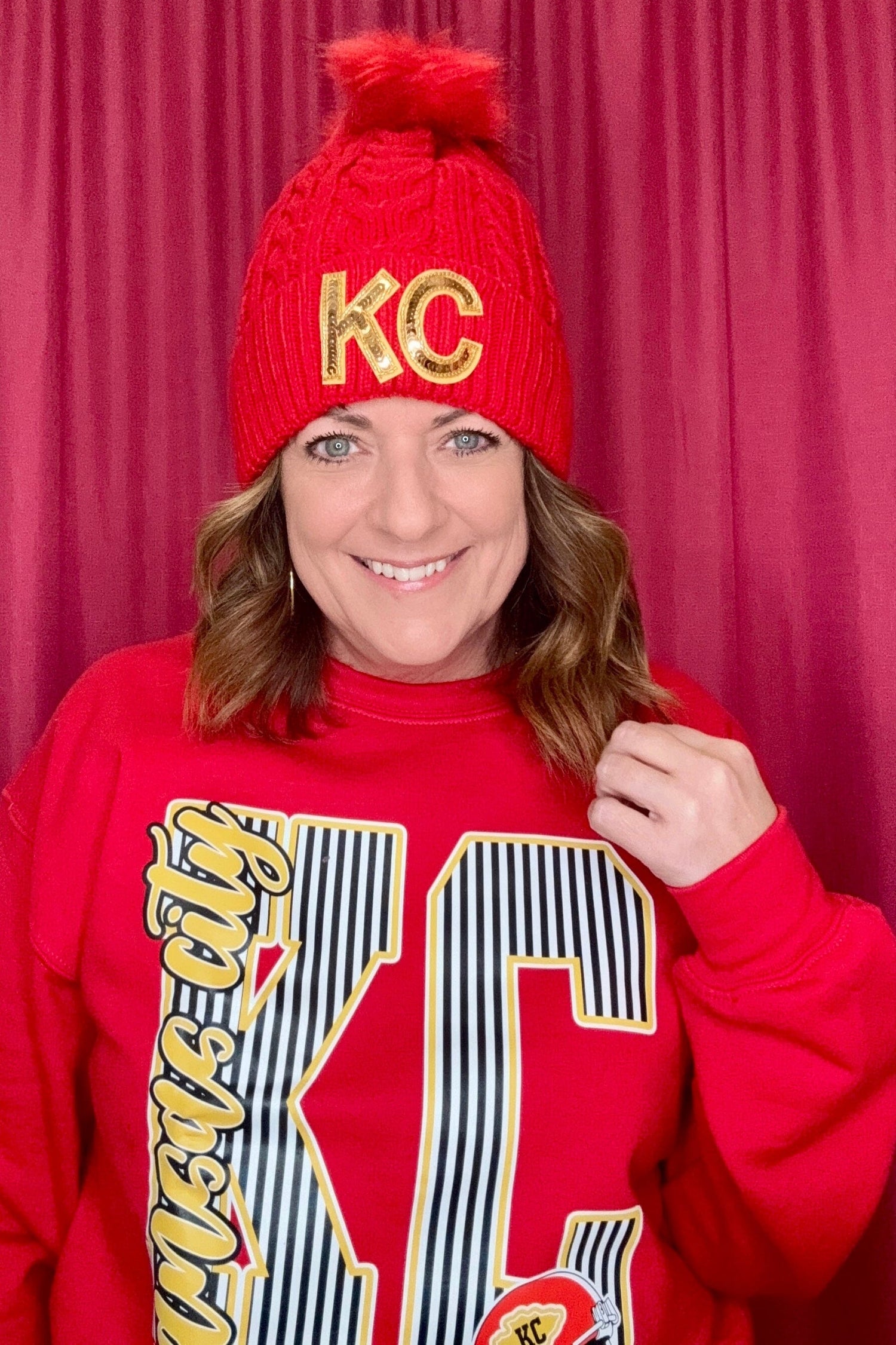 Kansas City Sequin Beanie Hat GIFT/OTHER HART &amp; LUX 