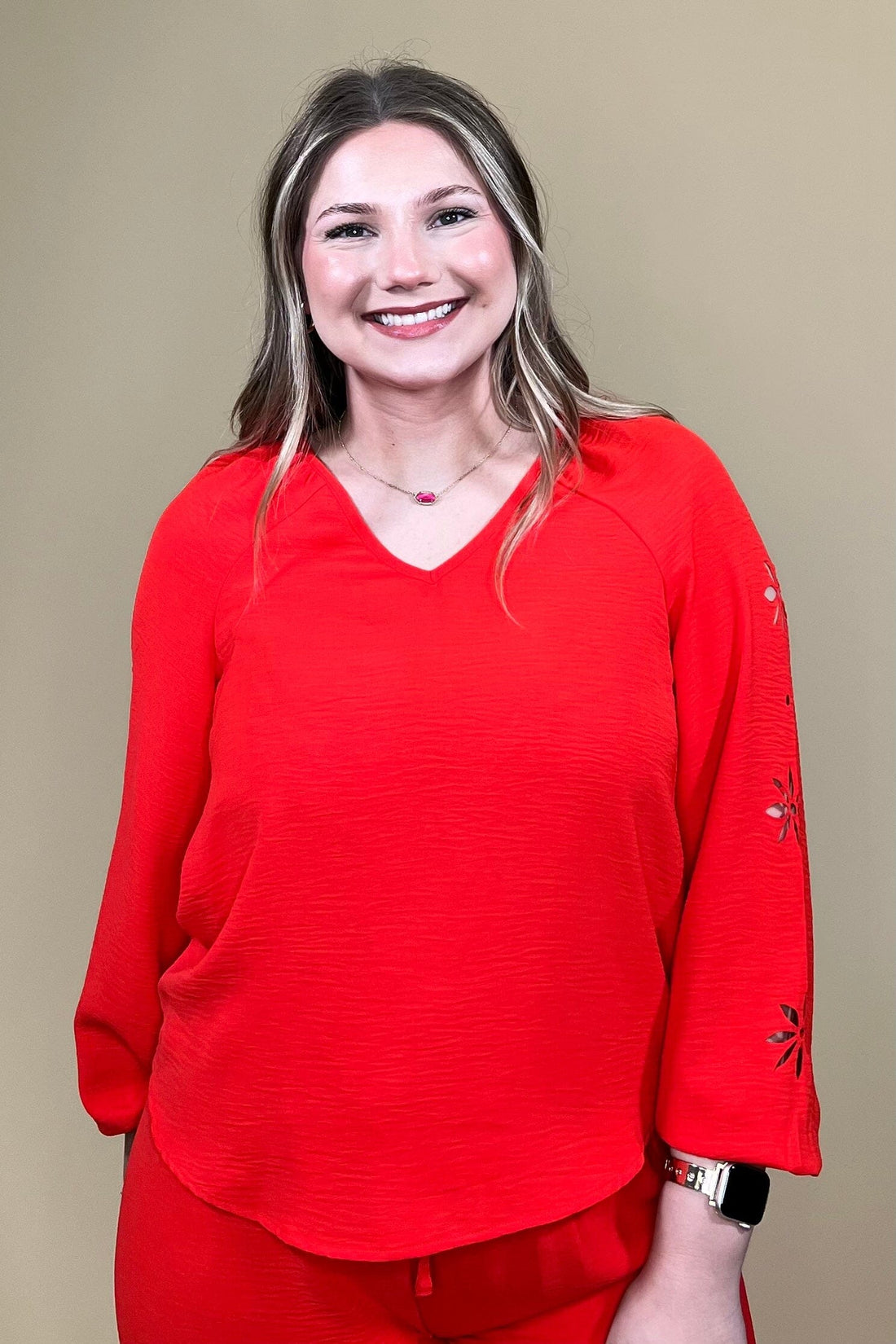 Long SleeveV-Neck w/Sleeve Cutouts MISSY TOP SPECIAL ZAC & RACHEL