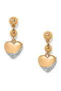 Meridian Petite Heart Wave Gold Post Earrings BJEWELRY Brighton Collectables 