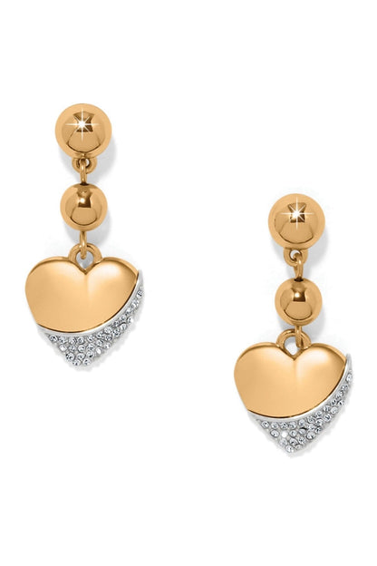 Meridian Petite Heart Wave Gold Post Earrings BJEWELRY Brighton Collectables 