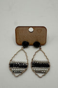 Black & Pearl Beaded Drop Earrings JEWELRY:~~Unassigned~~ PINKPANACHE 