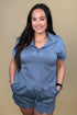 Short Sleeve Scalloped Edge Short Set JRTOP CASUAL TOP VERYJ 