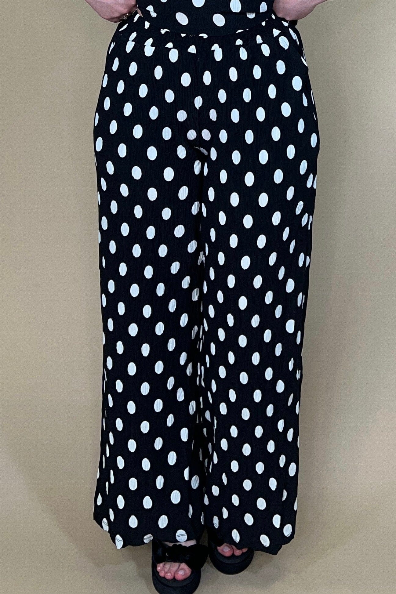 Wide Leg Polka Dot Pant w/Elastic Waist BOTTOMS SOUTHERN GRACE 