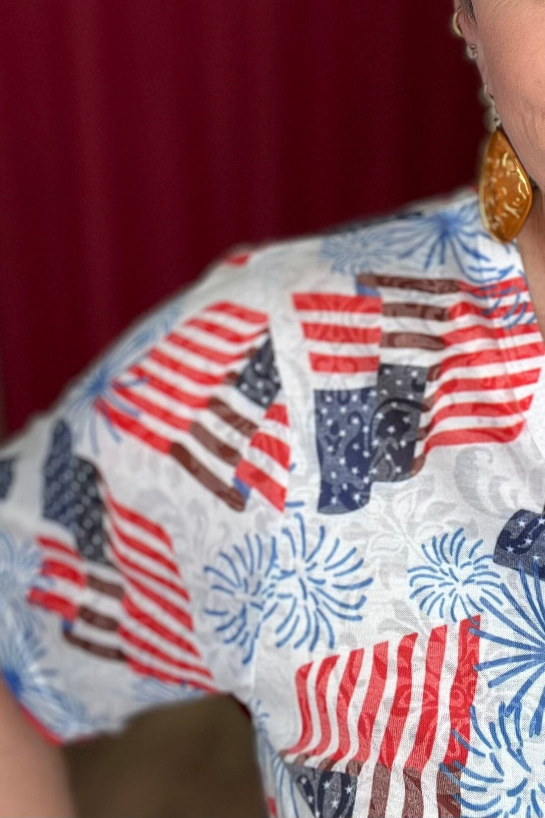 Short Sleeve Patriotic Top MISSY TOP SPECIAL CREATION 