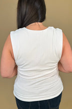 Sleevless Built in Bra Knit Top - Cream MISSY BASIC KNIT:LPTRUNKFALL26 LIVERPOOL 