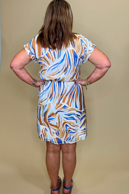 Lined Shirt Dress w/Waist Drawcord DRESS TRIBAL 
