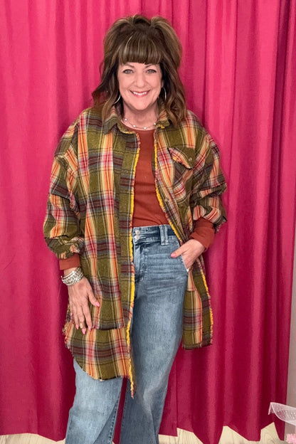 Long Sleeve Plaid Button Down OUTFIT COMPLETER EASEL 